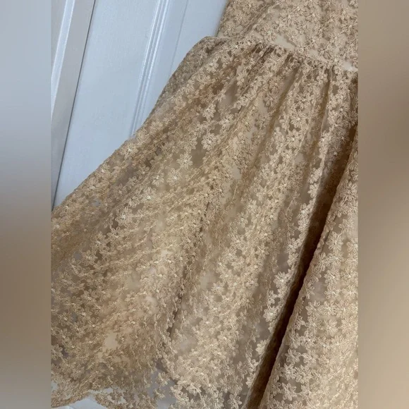 Noralee Mara Dress – Antique Daisy Champagne – Size 10 Girl - Picture 6 of 12